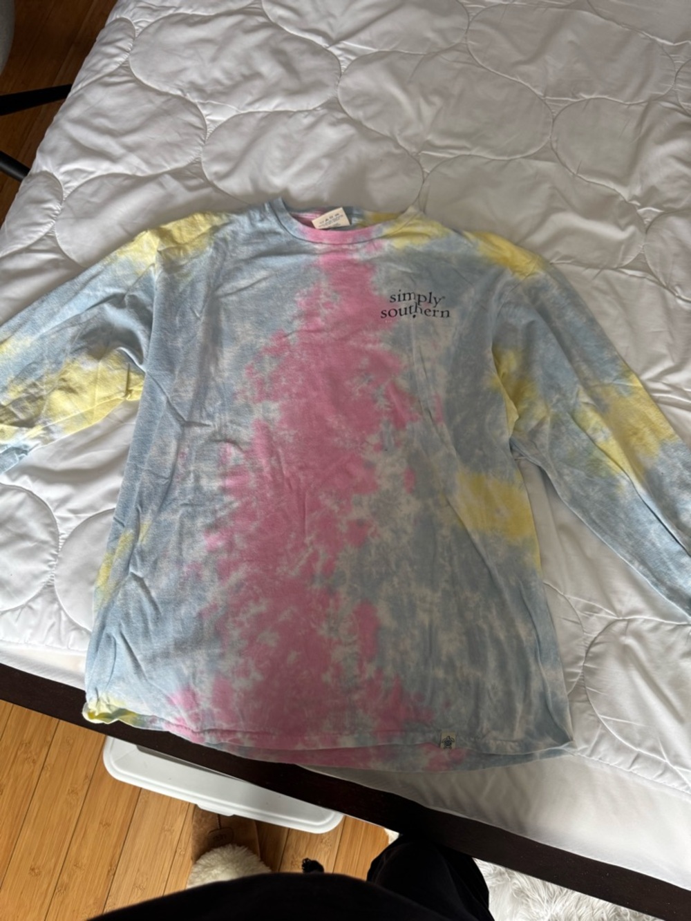 Simply Southern Kids Pastel Tie-Dye Long Sleeve Tee in Pink, Blue & Yellow